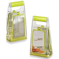 Native Spring Box Grater Cheese Vegetable Slicer with Interchangeable Stainless Steel Blades and Catcher Best for Food Preparation