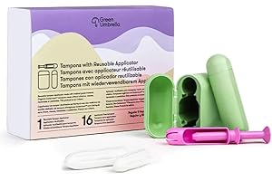 GREEN UMBRELLA | Reusable Tampon Applicator Kit | Replaces 9000 Single-Use Plastic Tampon Applicators | 100% Organic Cotton T