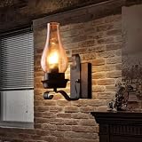 LightInTheBox Retro Rustic Nordic Glass Wall Lamp Bedroom Bedside Wall Sconce Vintage Industrial Wall Light Fixtures