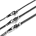 KissYan Black Stainless Steel 1.0 mm to 2.0 mm Box Chain Necklace 18-30 Inch for Unisex