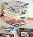 Sterilite 18-Pack Clip Box, Stackable Clear Plastic Bins with Latching Lids, Small - Writing, Arts or Crafts Supplies Storage Containers for Home, Office, Classroom and Workshop Organization