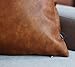 Kdays Thick Brown Faux Leather Throw Pillow Cover Cognac Leather Decorative Throw Pillow Case Farmhouse Decor Sofa Couch Cushion Covers Modern Minimalist Vegan Pillow Cover 20x20 Inches