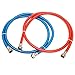 Washing Machine Hoses (6FT) - Universal Fit (2 Pack) - 3-Layer Reinforced PVC Coated Stainless Steel Water Supply Line - Leak Proof - Wash Machine Replacement Water Lines