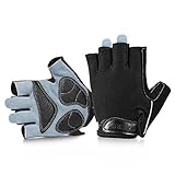 OZERO Cycling Gloves for Men and Women Mountain Bike Road Bicycle Riding Gloves Half Finger Padded Palm Shock Absorption