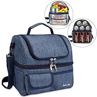 Janolia Lunch Bag, Large Capacity Cooler Tote Bag for Men, Women, Double Deck Cooler, Capable for 21 Cans of 330ML Coke At Most ...