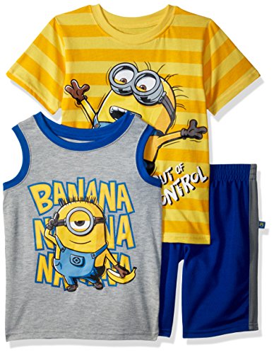 Universal Boys' Toddler Minions 3 Piece Short Set, Yellow, 3T