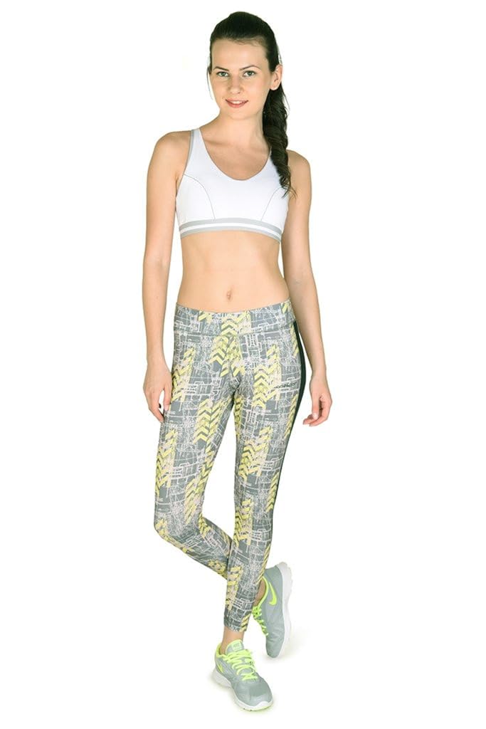 onesport women's polyester spandex jersey grey print tights(onsp23gp-p)