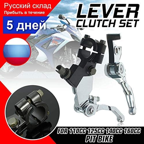 TOYECOTA - Pair Universal Chrome Pit Dirt Bike Alloy Folding Snap Brake Grip Lever Clutch Set For 110cc 125cc 140cc 160cc