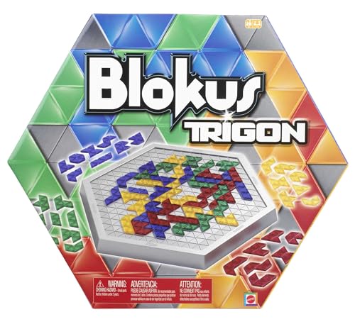 Mattel Games Blokus Trigon - Neue Variante des klassischen Strategiespiels, dreieckige Trigon-Steine, für 2-4 Spieler ab 7 Jahren, Spielbrett & Anleitung, TXY29