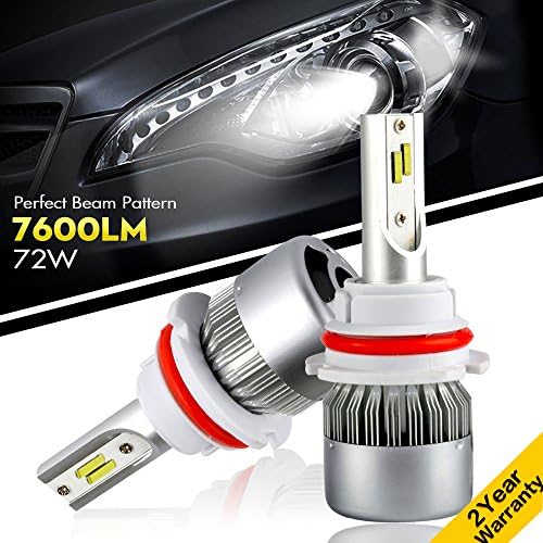 YUMSEEN Upgraded LED Headlight Conversion Kit-9007(HB5) Hi/Lo Beam-72W 7600LM 6000K-Cool White Philips Chips-2 Yr Warranty (9007)