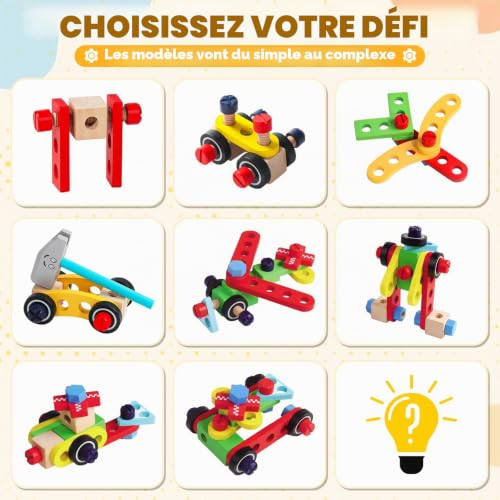 Montessori Toy for 3 Years Old Child 3 Year Old Tool Box with Drill Toy Boy Girl 3 Year Old Educational DIY Gift Child Boy 3 4 Years Girl (44 Pieces)