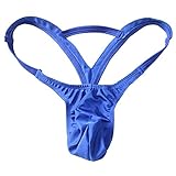 FEESHOW Men's Bikini Thongs G-string Bulge Pouch Underwear with Inverted Triangle Rear