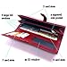 Glossy Genuine Leather Wallet Crocodile Pattern with an ID Window - Red