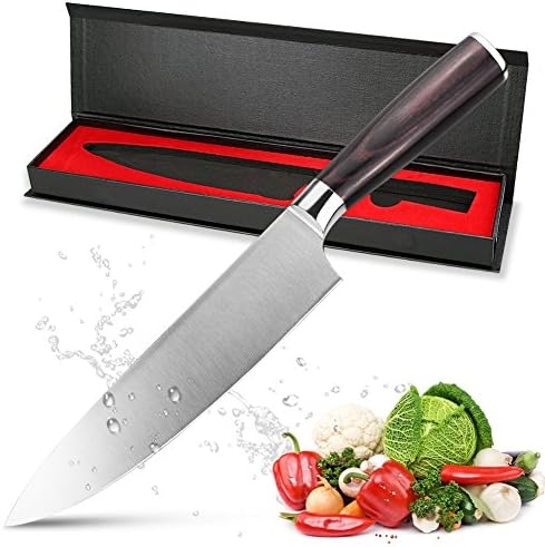 Eagmak Pro Chef Knife, Kitchen Professional 8 inches Chefs Knife High Carbon Stainless Steel Ultra Sharp Knives with Ergonomic Well-balanced Wood Handle for Chefs Cooking