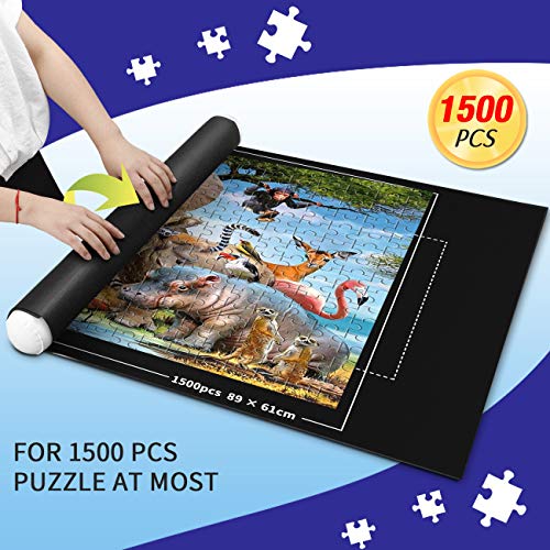 Puzzle Mat Roll Up & Puzzle Sorting Tray for 1500 Pieces Jigsaw Puzzles