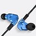 Quad Driver Headphones,ERJIGO KZ ZS5 High Fidelity Extra Bass Earbuds without Mic,with Detachable Cable (Blue)