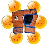 MMA UFC 100% Leather Gloves for Martial Arts Training. Great Equipment for all Sports including Karate, Jiu-Jitsu, Judo, Muay Thai, Fencing and can be used on a Heavy Bag. Goku Inspired. (Medium)