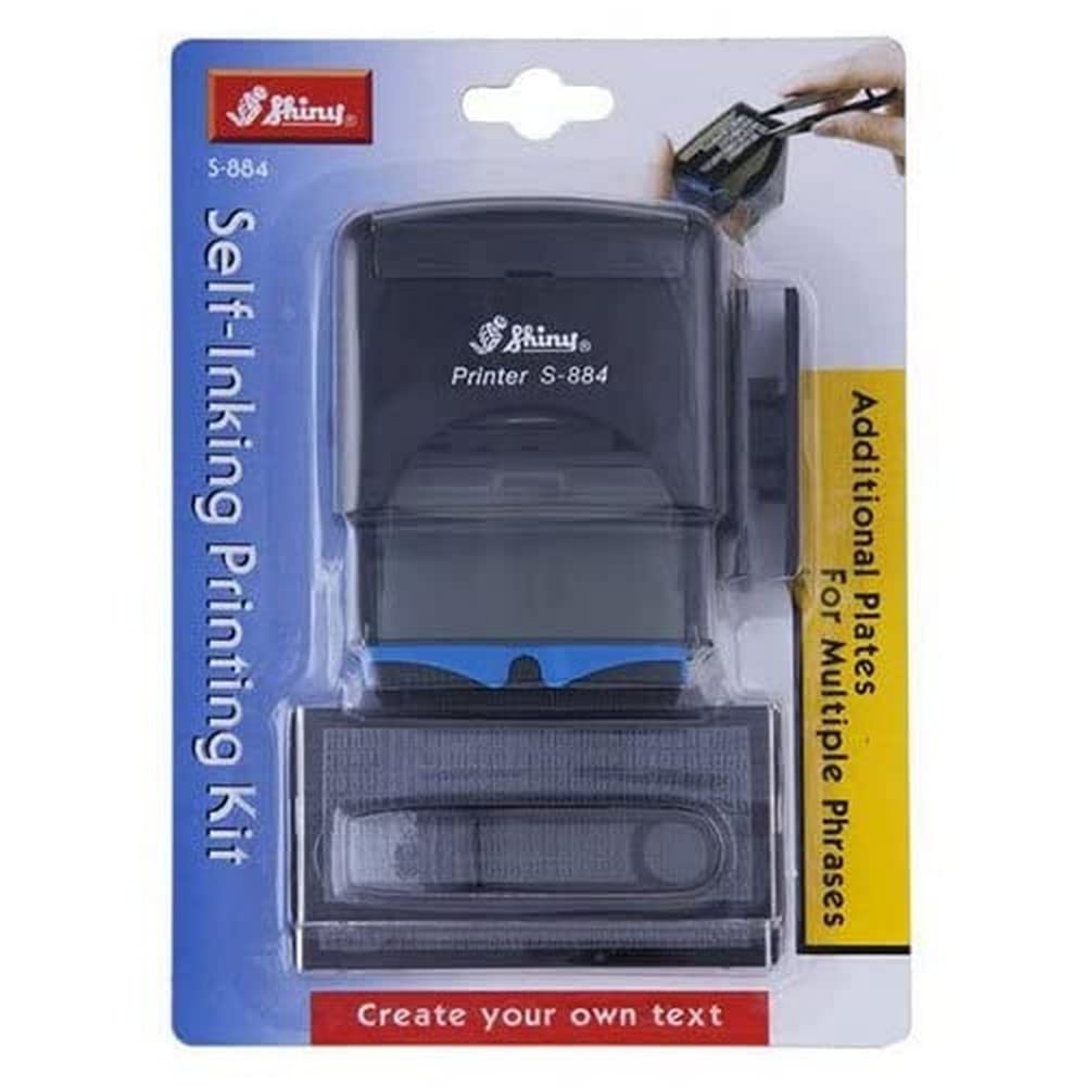 Shiny S-884 Self-Inking DIY Text Stamp Upto 5 Lines of Text 3mm / 4mm Character Height