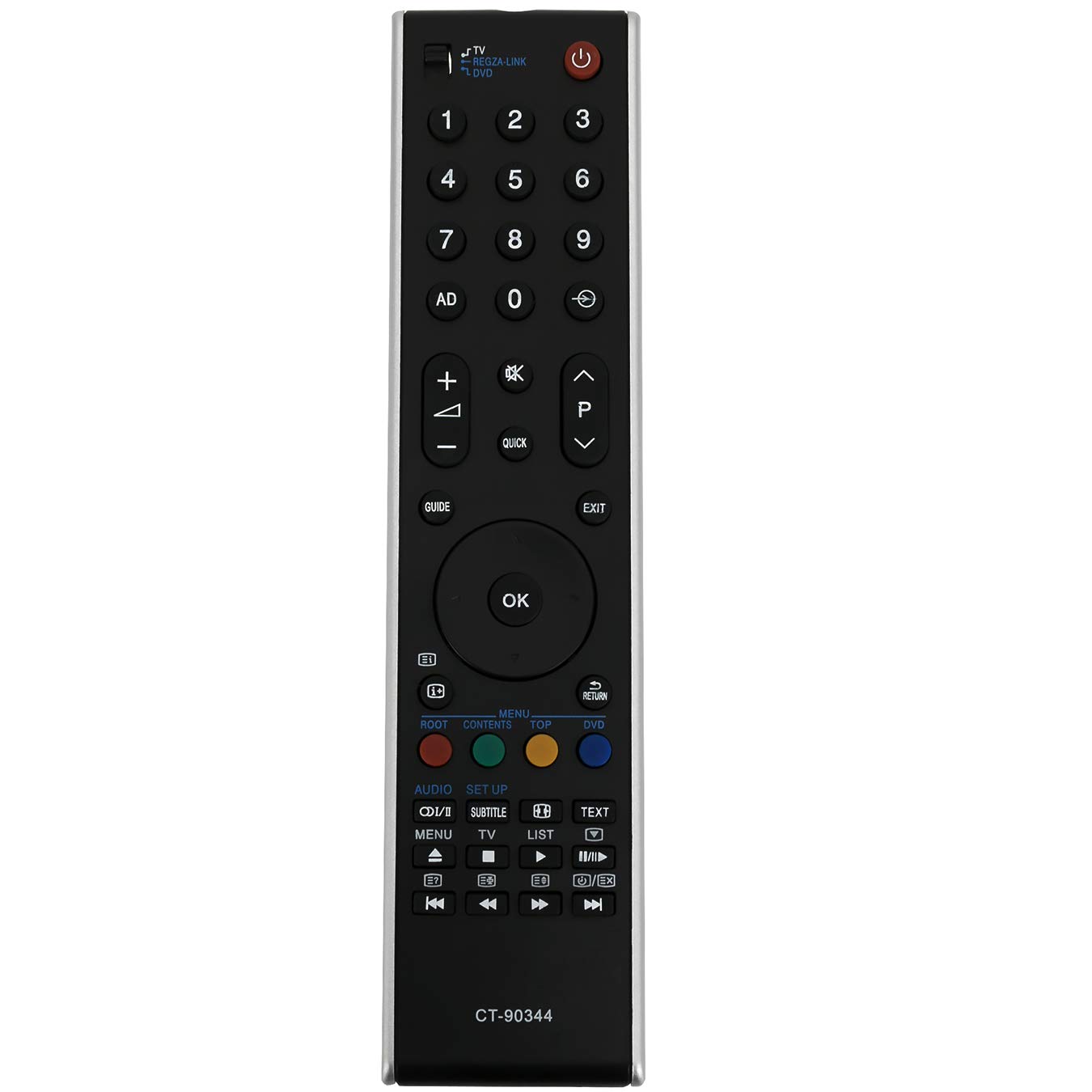 VINABTY CT-90344 CT90344 Replacement Remote Control Fit for Toshiba TV 32MV732 32RV733 32RV733D 32RV733F 32XV733G 37MV732 37RV733 37XV733 40MV732 40RV733 40RV734 40RV734F 40RV743 40XV733 40XV733G