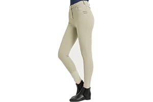 FunRiding Women's Horse Riding Silicone Grip Full Seat Breeches | Midrise Waist with Front Pockets