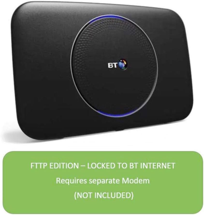 BT Smart Hub 2 FTTP Router Wi-Fi Ethernet Dual Band 2.4GHz 5GHz Fibre Optic