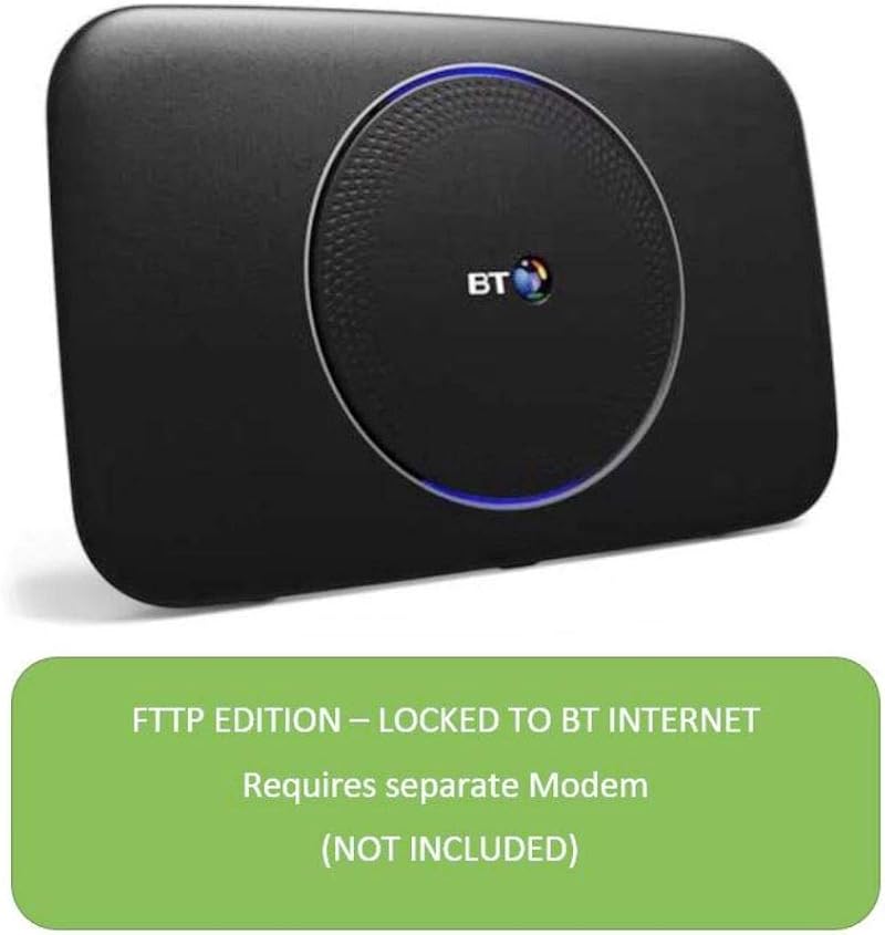 BT Smart Hub 2 FTTP Router Wi-Fi Ethernet Dual Band 2.4GHz 5GHz Fibre Optic