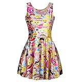 Ninimour Digital Print Rockability Scoop Skater Dress Clubwear