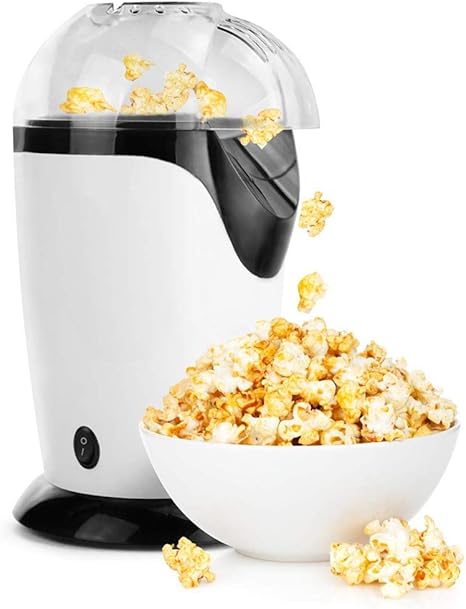 Angela Electric Hot Air Popcorn Maker With Removable Lid Corn Buffer For Home Kitchen No Oil Required Ideal For Kids White Amazon De Kuche Haushalt
