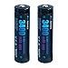 [2 pack] ROKKES LI34 Li-ion PROTECTED 18650 Battery 3.7V 18650 3400mAh Rechargeable High 18650 Drain Performance Positive Protection Flashlight batteries Panasonic Cell+SEIKO PCB,Battery Case Included