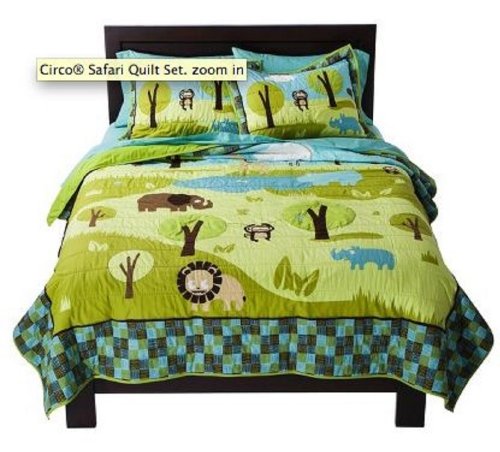 Circo Quilt and Sham Set Wild Safari (Green, Full/Queen)