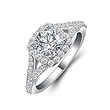 Jewelrypalace Women's 1.4ct CZ Engagement Ring Wedding Band 925 Sterling Silver