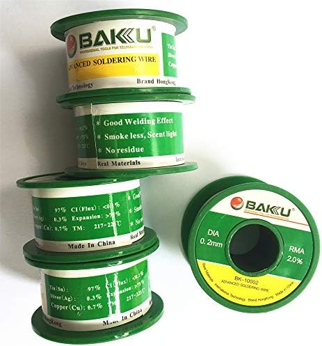 Activated Advanced No-Clean Soldering Wire.High Wettability. (0.2mm×45g×5pcs)