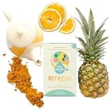 REFRESH Hangover Cure Tea Sprinkles | Blend of Turmeric, Pineapple & Orange | Organic Tea Powder Made with Loose Leaf Tea | Antioxidants Help Detox the Liver & Relieve Migraines | 12-Pack Great Iced