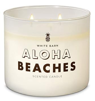 Amazon Com White Barn Aloha Beaches Scented Three Wick Candle For