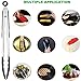 CHEFNENO Silicone Tongs Stainless Steel Kitchen Tongs with Silicone Tips Set of Four - 7, 9, 12, and 14 Inch Non Stick Silicone Tongs for Cooking Grilling Barbecue BBQ and Serving Salad, 4 Pack