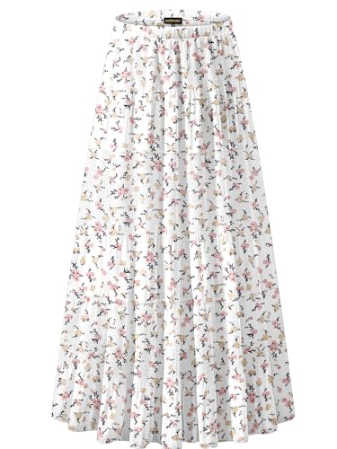 Chiffon Women’s Pleated A-Line Maxi Skirt