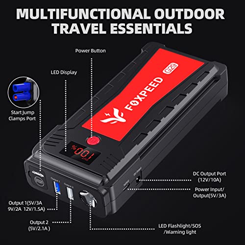 Foxpeed G29 Jump Starter 2500A 21000mAh 12V Car Jump Starter for up to