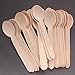 HAZOULEN 100 Pack Eco-friendy Wooden Spoons for Parties and Crafts, 6-2/5 Inch