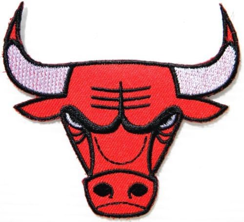 Red Chicago Bull NBA Basketball Logo Sign Patch Iron on Applique Embroidered