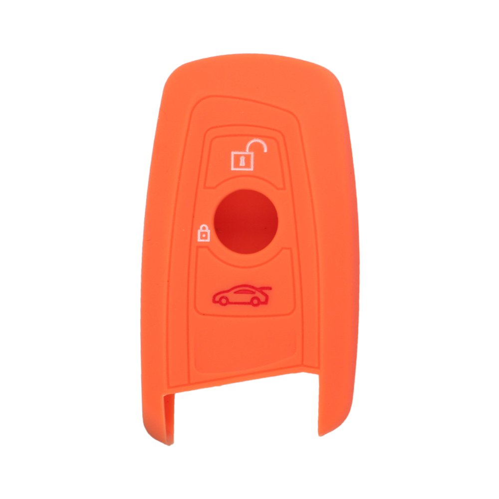BROVACS Silicone Cover Protector Case Holder Skin Jacket Compatible with BMW Smart Remote Key Fob 3 Button CV9903 Orange