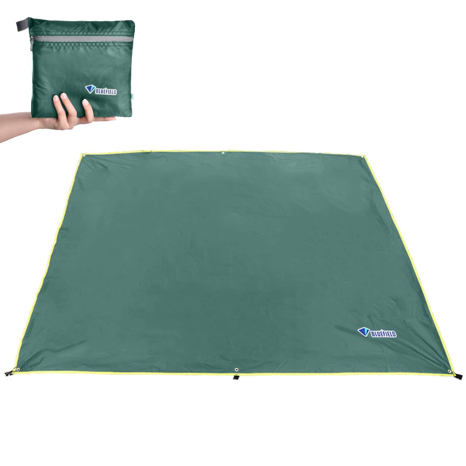 TRIWONDER Tent Tarp Groundsheet Tarpaulin Waterproof Camping Tarp Tent Footprint Awning Picnic Mat Hammock Rain Fly (Z - Green, M - 2.2 x 1.8 m)