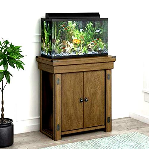 Skrootz 20 Gallon Wood Aquarium Stand Rustic Gray Color Rectangle Shape Small Size