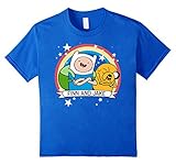 unisex-child CN Adventure Time Finn & Jake Rainbow Banner Graphic T-Shirt 6 Royal Blue