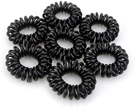 Buyinheart@ 100pcs Children's Small Elastic Hair Ropes Bands Spiral Slinky Hair Ties Ponytail Holder (Black)