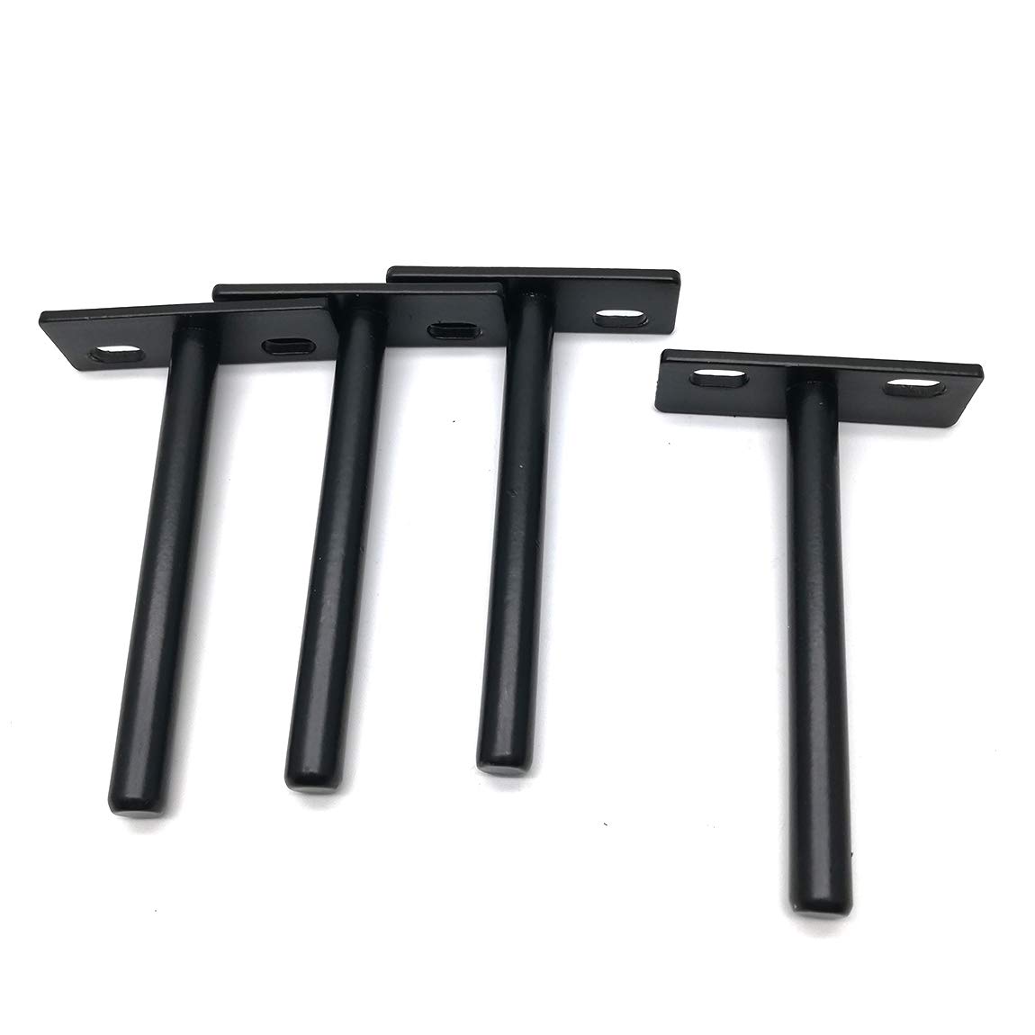 Mimhooy Floating Shelf Bracket 4 Inch Solid Steel Brackets for Shelves Heavy Duty Blind Shelf Supports Hidden Brackets for Wooden Floating Shelves 4 pcs