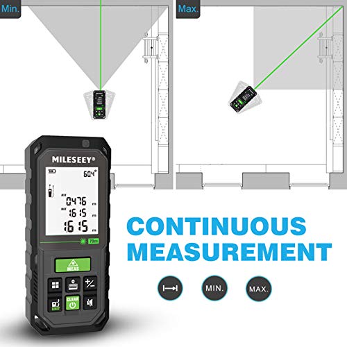 MiLESEEY Laser Measure 131Ft, Green Laser Measuring Device with Angle