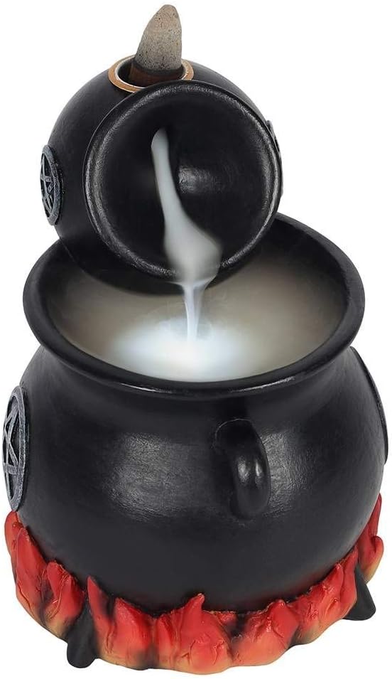 Spirit of Equinox Cauldrons With Flames Bac k Flow Incense Cone Burner, Black - Image 4
