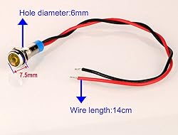Gebildet 10pcs 6mm Waterproof Wired LED Indicator