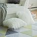 MIULEE Pack of 2 Decorative Faux Fur Throw Pillow Covers New Luxury Series Style Fluffy Pillow Case Cushion Cover for Sofa Bedroom Car White 18 x 18 Inch