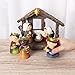Unomor Shinning Nativity Scene Set for Kids Christmas Decorations, Set Stable with Moveable Figures, Mary Joseph Wisemans Sheep Donkey Camel, Resin, 12 Pieces